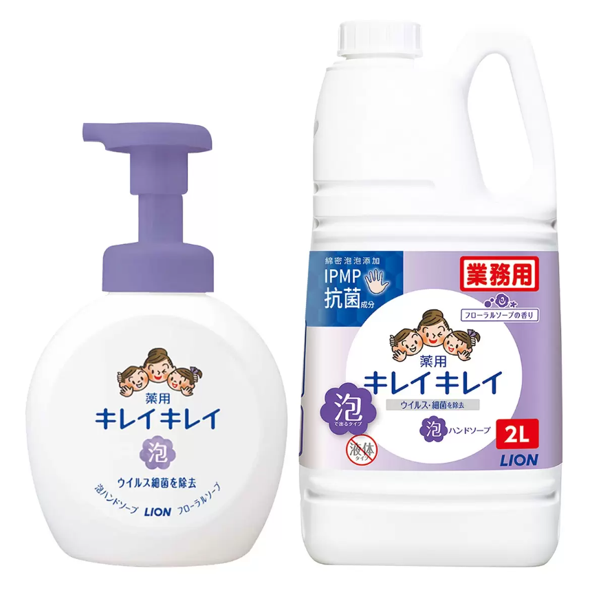 【好市多代購】日本獅王 趣淨抗菌洗手慕斯花香組 500毫升 1入 + 2公升補充瓶 1入-細節圖2