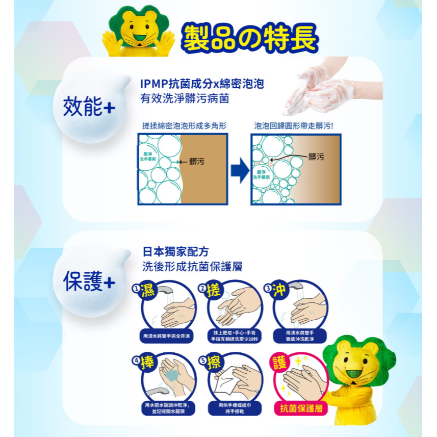 【好市多代購】日本獅王 趣淨抗菌洗手慕斯花香組 500毫升 1入 + 2公升補充瓶 1入-細節圖4