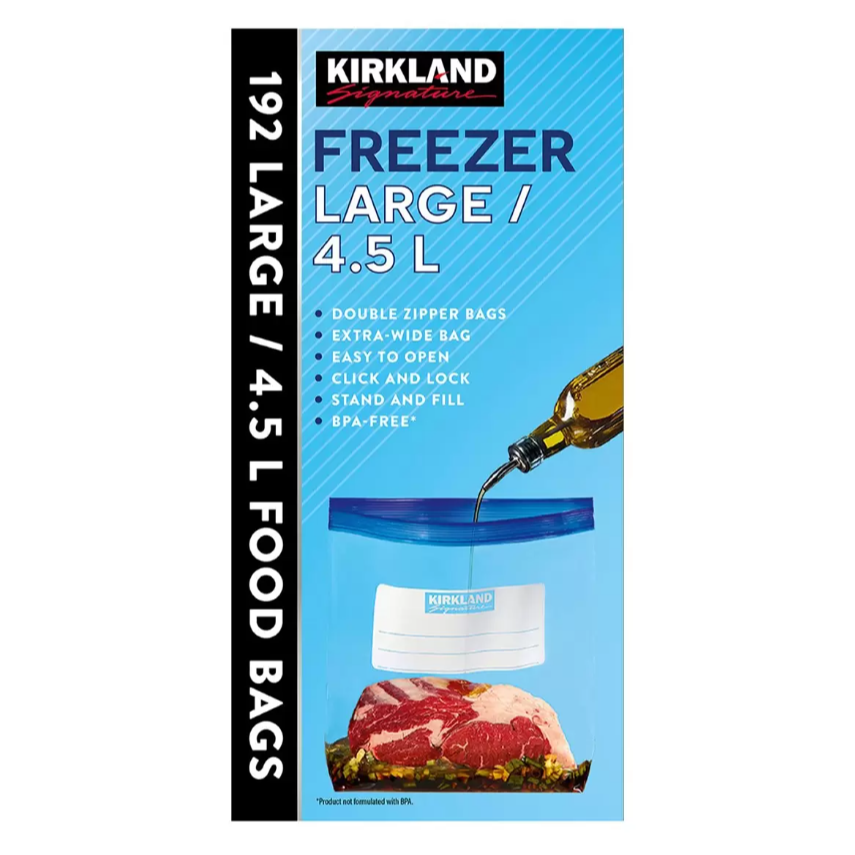 【好市多代購】科克蘭 雙層夾鏈冷凍保鮮袋 (大) 32入 X 6盒-細節圖2