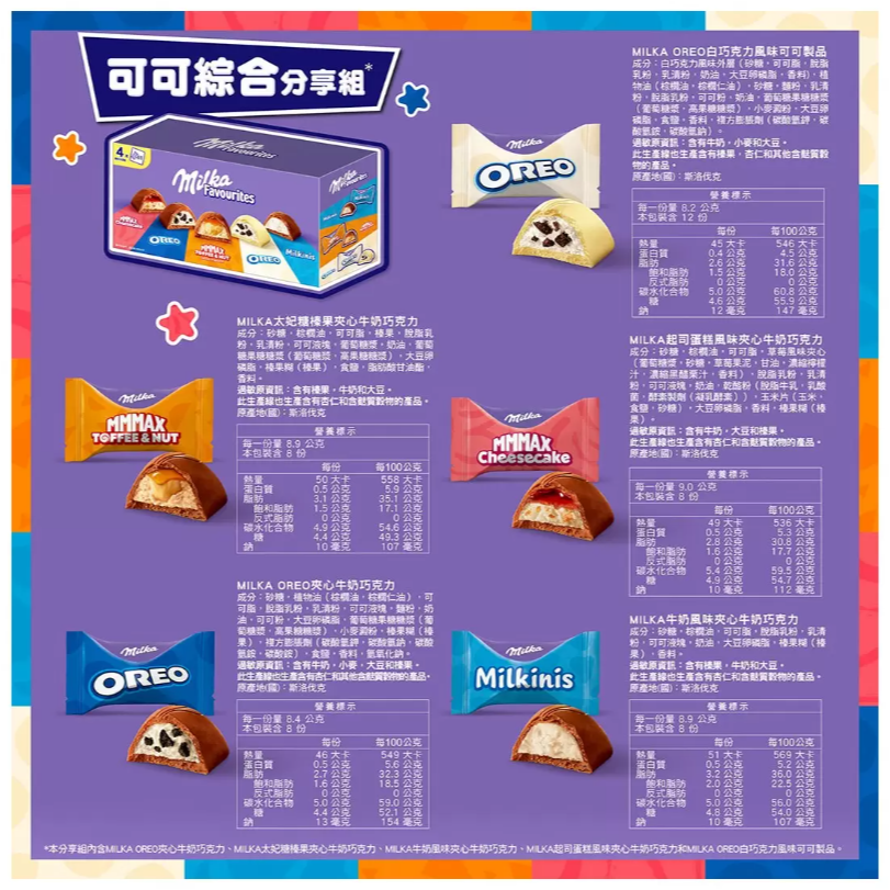 【好市多代購】Milka Favourites 可可綜合分享組 380公克-細節圖2