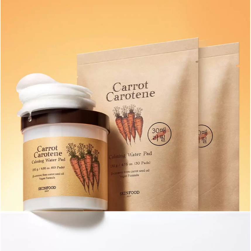 【好市多代購】SKINFOOD 胡蘿蔔鎮靜爽膚棉片組 60片 X 1入 + 補充包 30片 X 2入-細節圖2