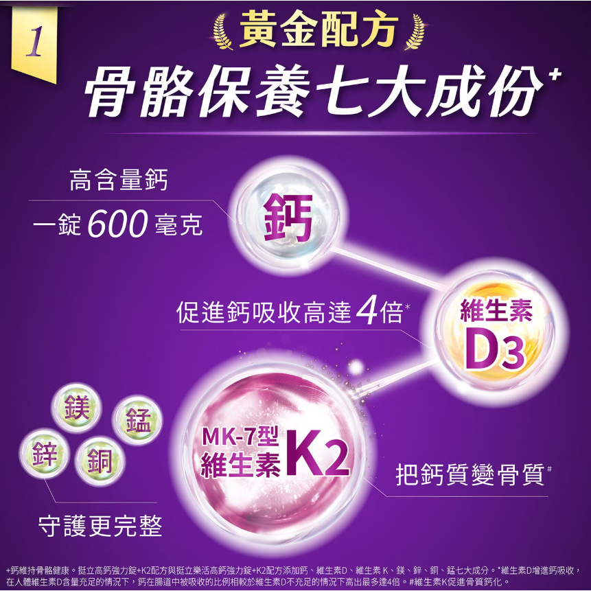 【好市多代購】挺立高鈣強力錠 + K2配方 295錠-細節圖4