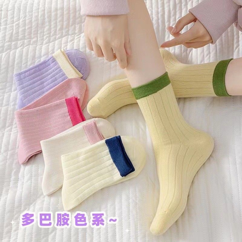 簡約文青風中筒襪（多款式）-細節圖5