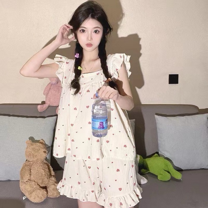 可愛泡泡袖兩件式睡衣-細節圖5