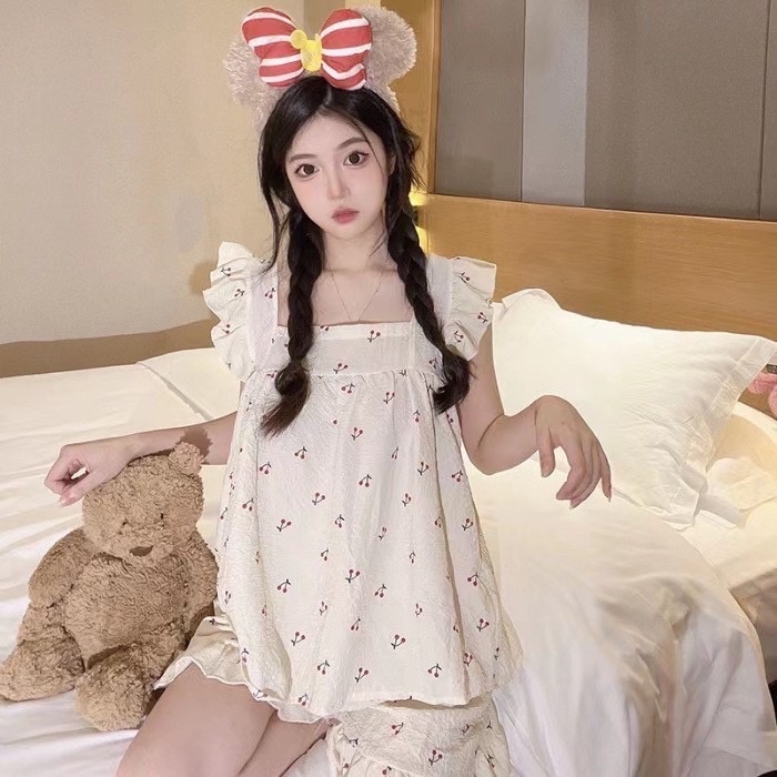 可愛泡泡袖兩件式睡衣-細節圖6