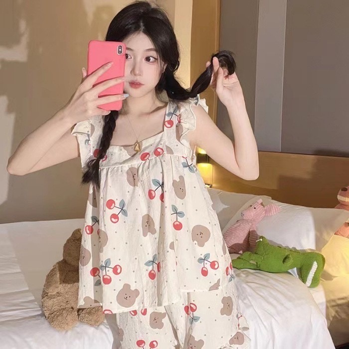 可愛泡泡袖兩件式睡衣-細節圖7