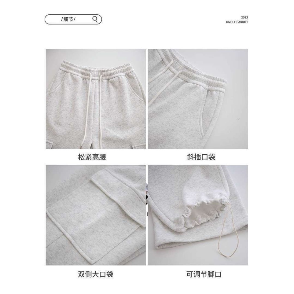 美式抽繩口袋工裝褲-細節圖7