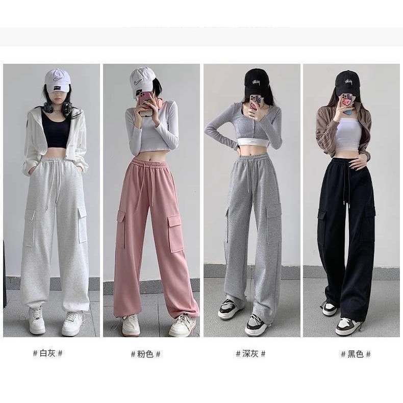 美式抽繩口袋工裝褲-細節圖8