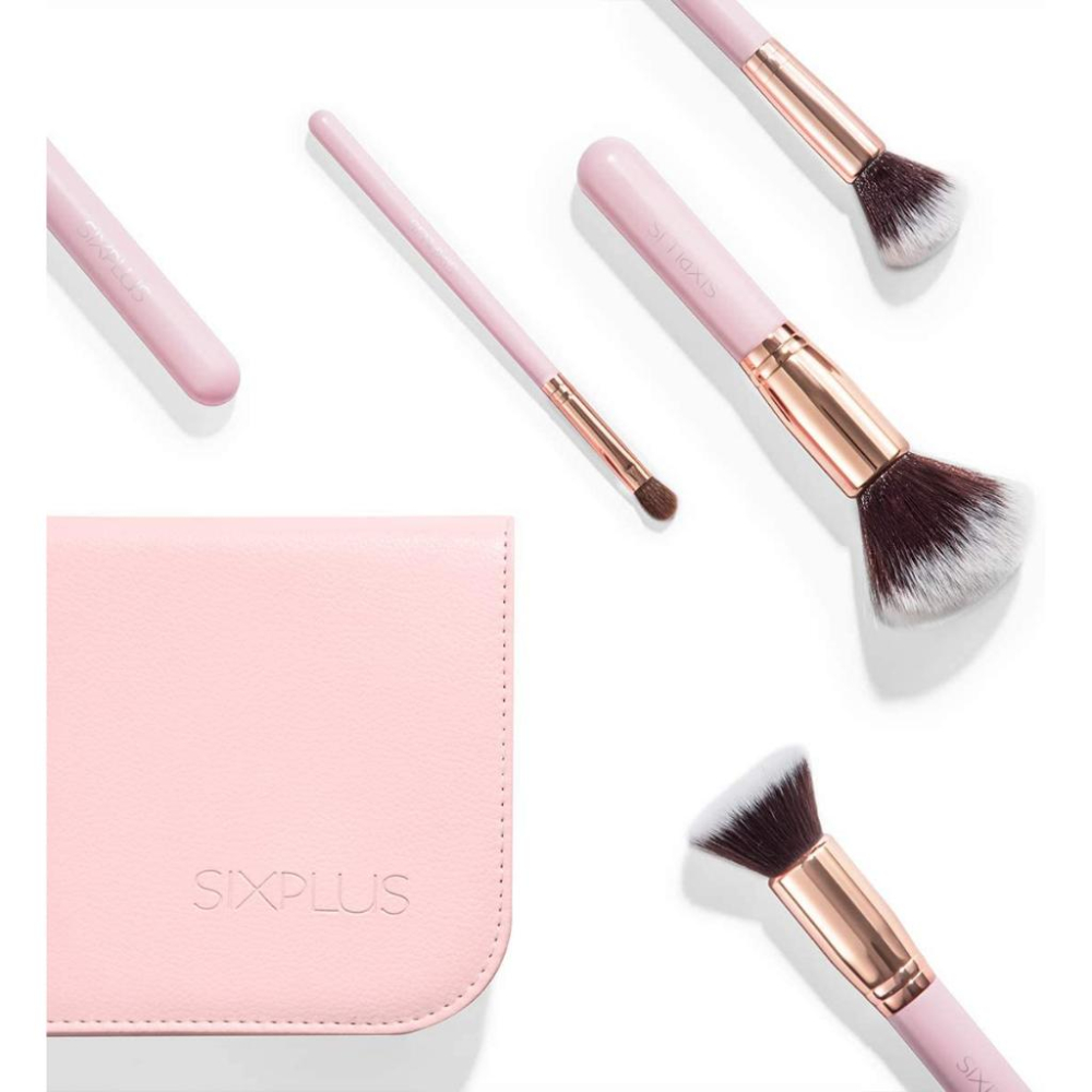 現貨★日本SIXPLUS 化妝刷具組 玫瑰金 11件套組含刷具包 粉色 刷具 蜜粉刷 粉餅刷 日本代購-細節圖4