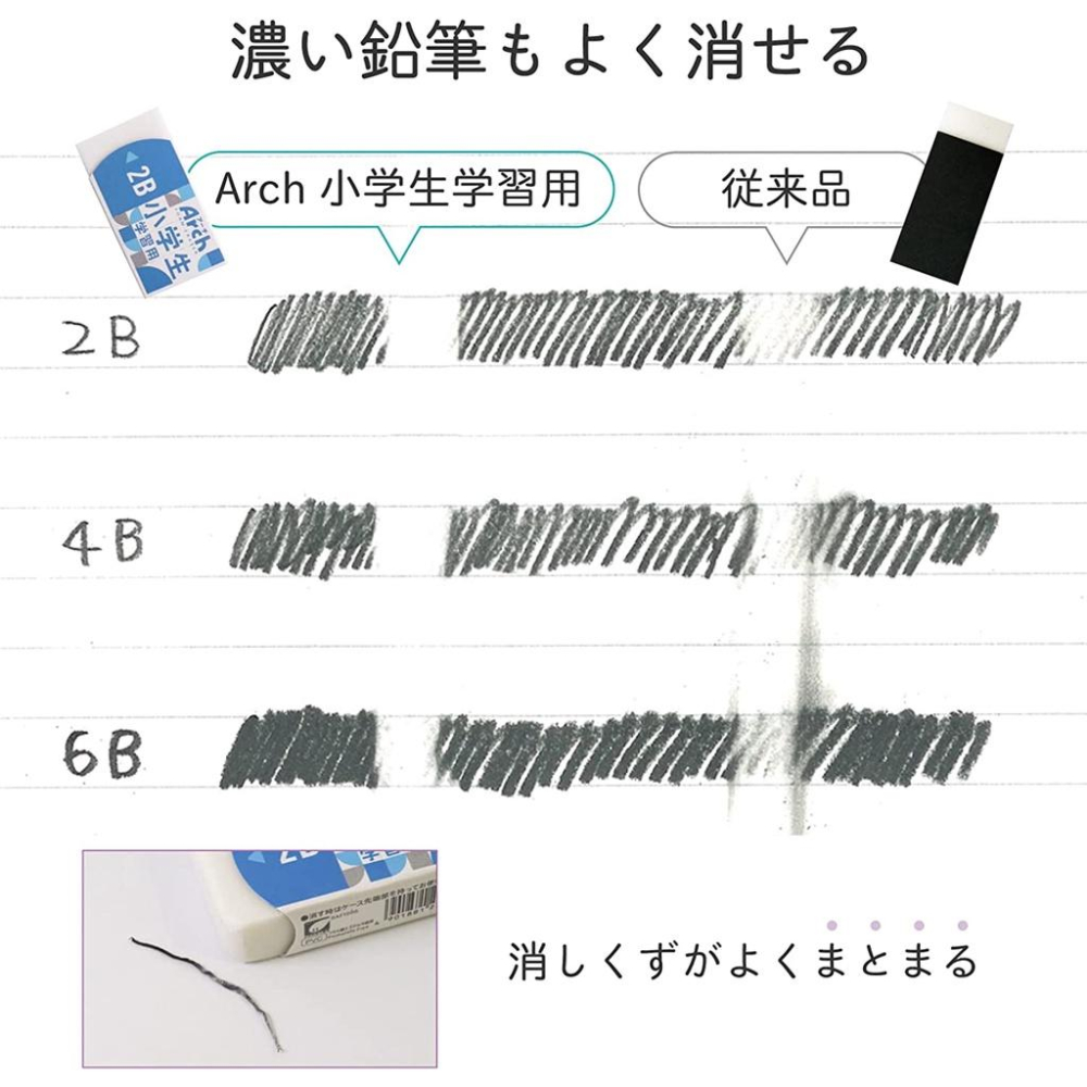 現貨★日本SAKURA 小學生橡皮擦 2B 4B 鉛筆橡皮擦 學習橡皮擦 5入組 日本代購-細節圖2
