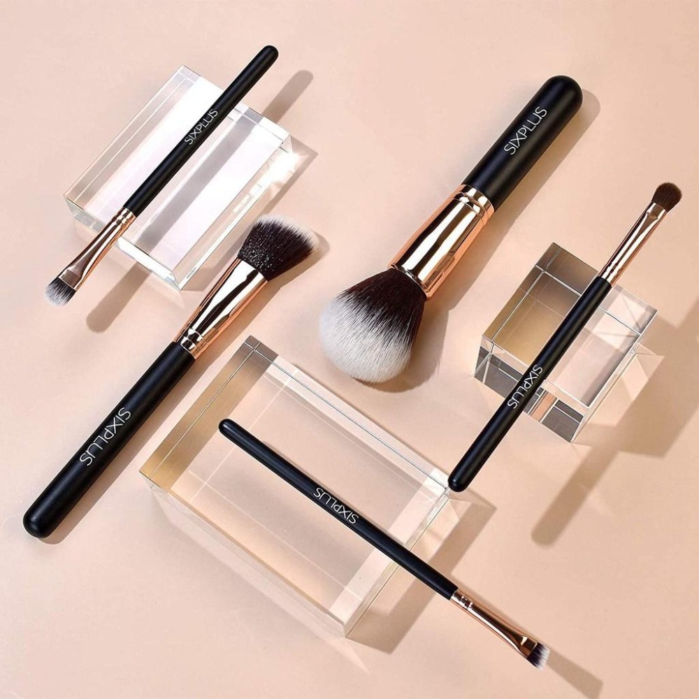 現貨★日本 SIXPLUS 化妝刷具組 玫瑰金 11件套組 刷具 蜜粉刷 粉餅刷 含化妝包 交換禮物-細節圖5