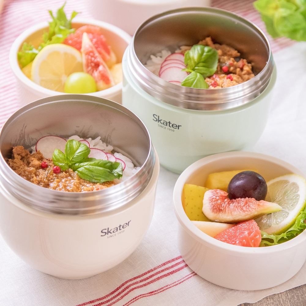 現貨★日本skater超輕量不鏽鋼 保溫保冷便當盒 LDNC6 LDNC6AG 碗型手提 540ml 粉色 褐色 綠色-細節圖2