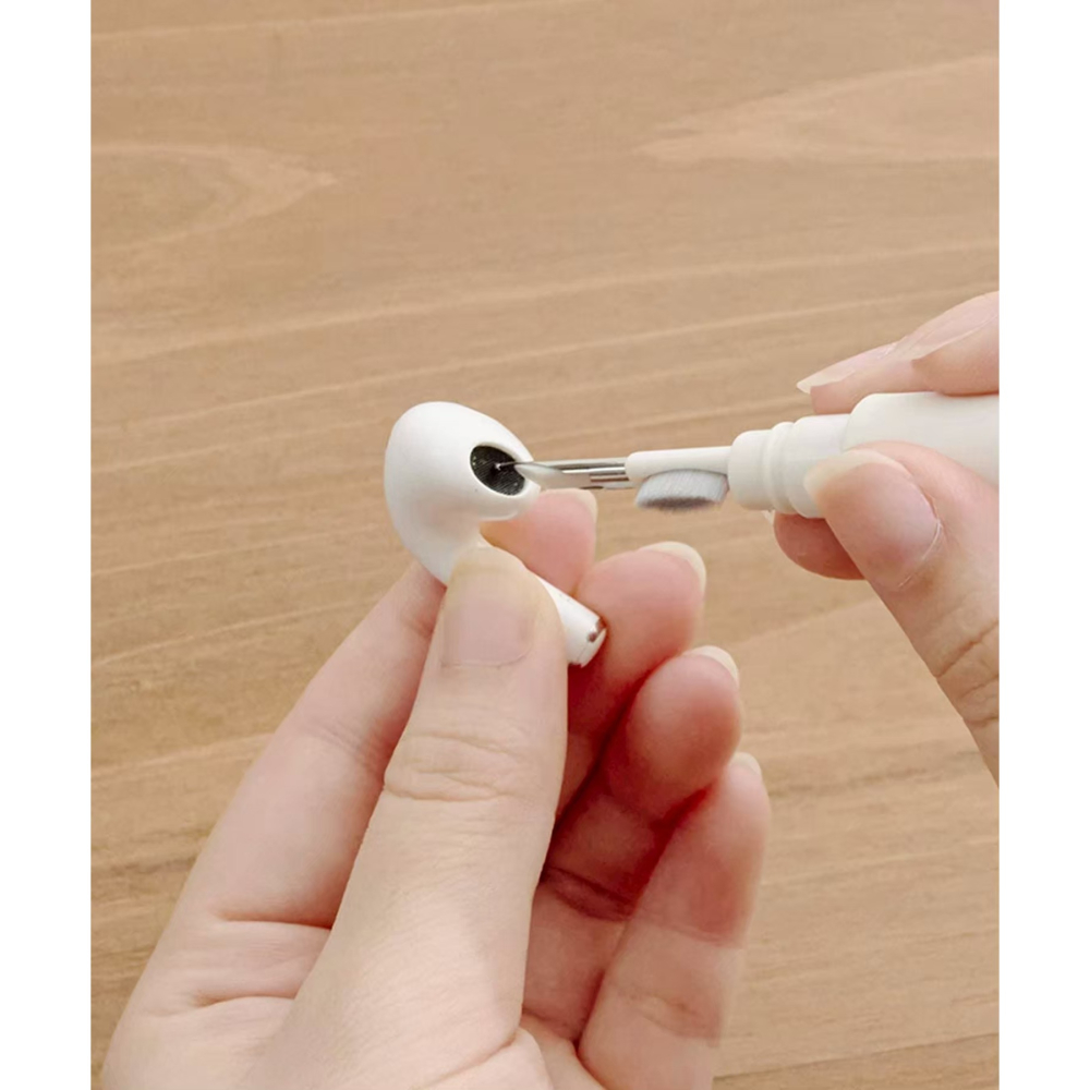 現貨★日本3coins AirPods 耳機清潔筆 多功能耳機清潔筆 三合一 耳機清潔 耳機清潔工具-細節圖2