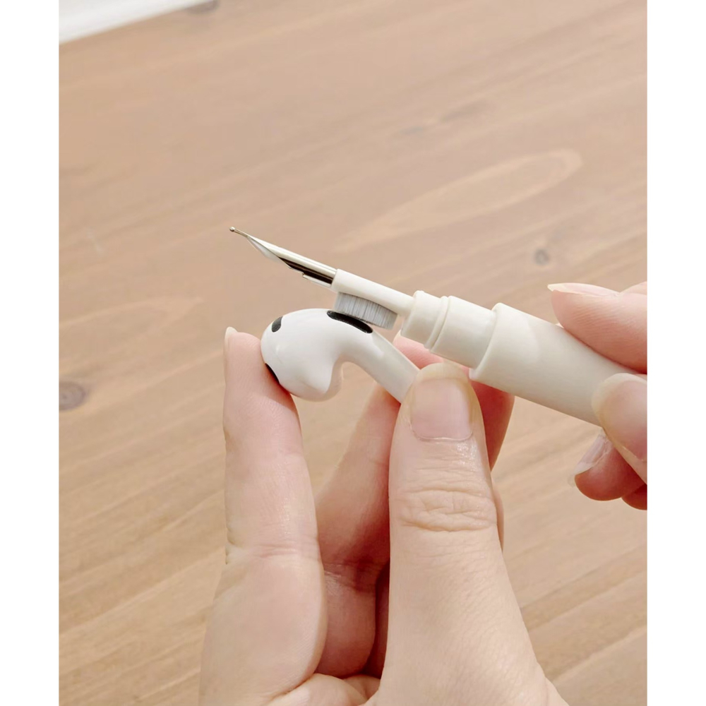 現貨★日本3coins AirPods 耳機清潔筆 多功能耳機清潔筆 三合一 耳機清潔 耳機清潔工具-細節圖3