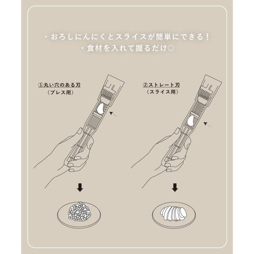 現貨★日本3coins 壓蒜器 大蒜切片機 蒜泥 擠蒜器 擠蒜泥 蒜片 料理用具 廚房小物 日系雜貨-細節圖3