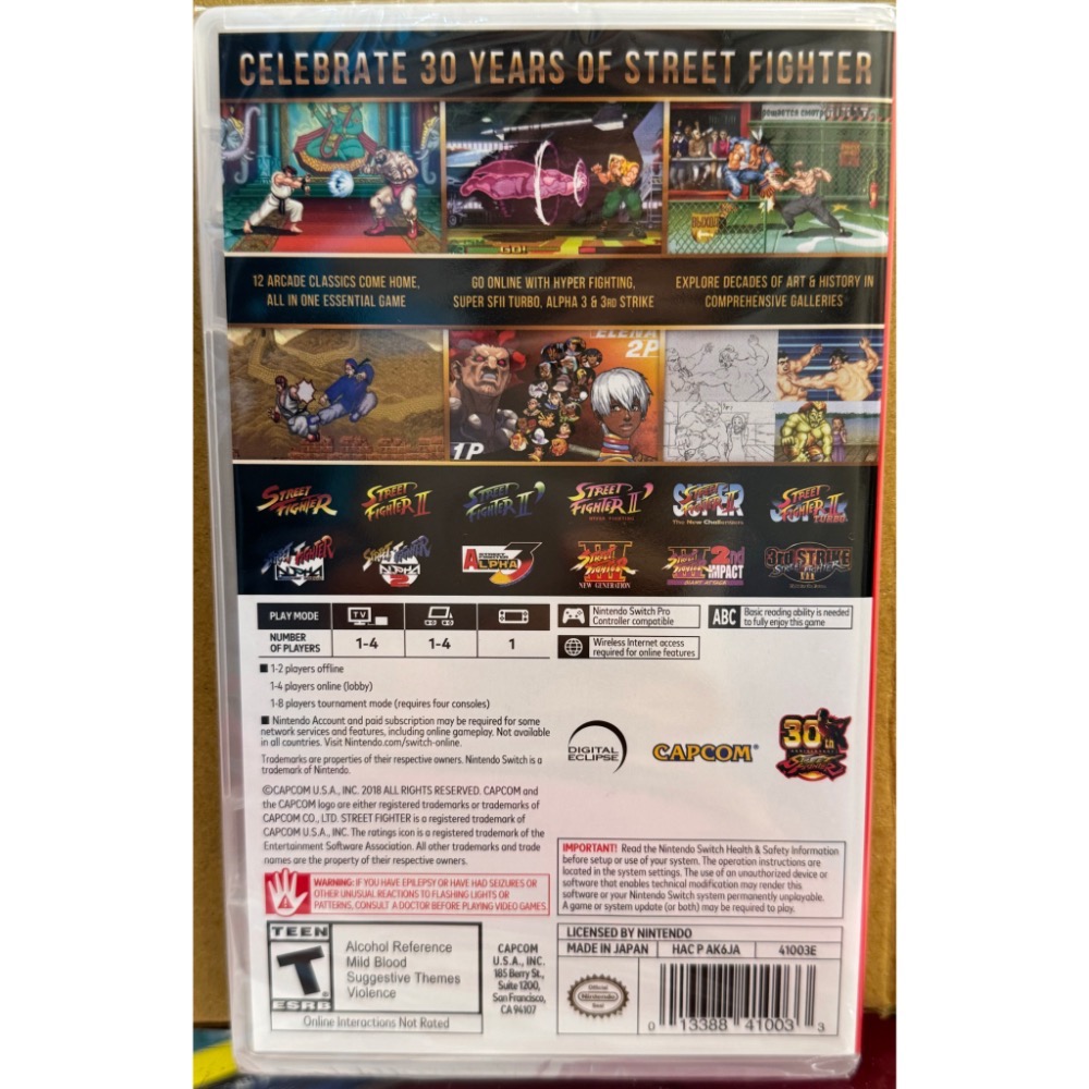 【爪娃堂電玩】任天堂 NS Switch 快打旋風 30週年紀念合集 Street Fighter 30th 中文版-細節圖2