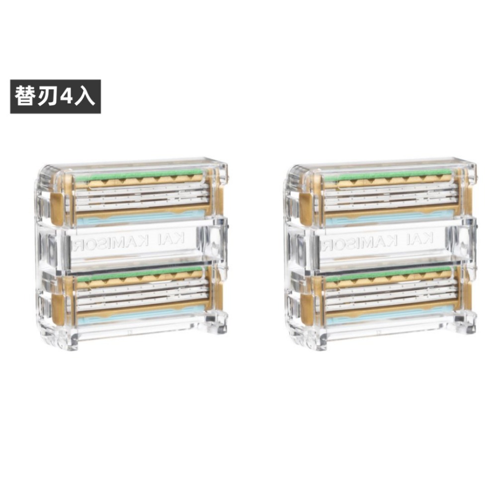 日本貝印 KAI - 3刀刃潤滑彈性刮鬍刀組(刮鬍刀+替刃4入)-細節圖7