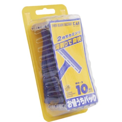 日本貝印 KAI 2刀刃抗菌刮鬍刀(10入) BB2-10B-細節圖2