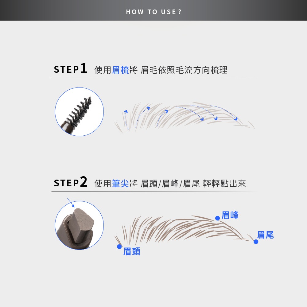MEKO 完眉稜線三角旋轉眉筆(6色任選) / 超激防水 輕柔滑順 持久顯色 軟硬適中 雙頭設計 眉筆 眉彩 旋轉眉筆-細節圖6