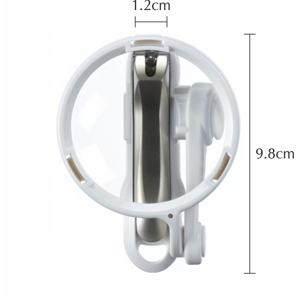 日本綠鐘 GREEN BELL 鍛造不銹鋼附放大鏡曲刃寬口指甲剪 QQ-02-細節圖6