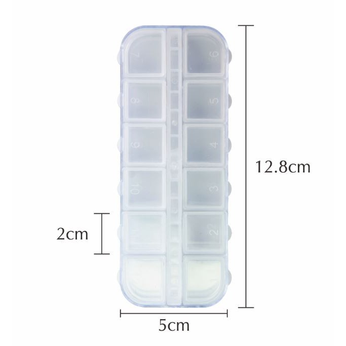 MEKO 12格分裝隨身收納盒 /藥盒/飾品盒/分裝盒 N-015-細節圖3