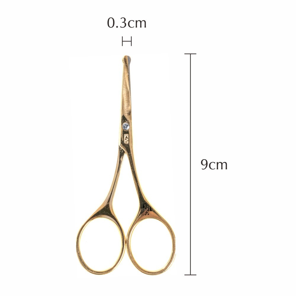 日本貝印 KAI - 關孫六鼻毛剪刀(金) - 直刃 HC-3537 /鼻毛剪-細節圖3