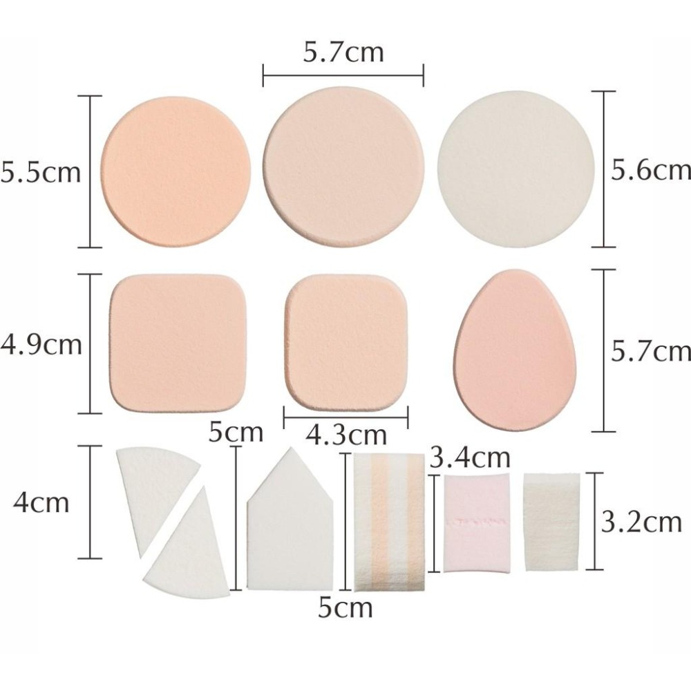 MEKO  多款式各種形狀 粉撲 / 海綿 (12入組)  C-042-細節圖2