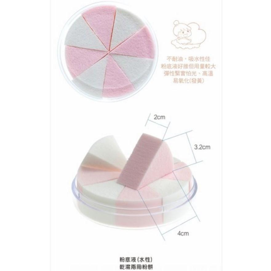 韓國 KIDOL 盒裝 圓三角8切 海綿 (8入裝) / 化妝海綿   8-0089-細節圖4