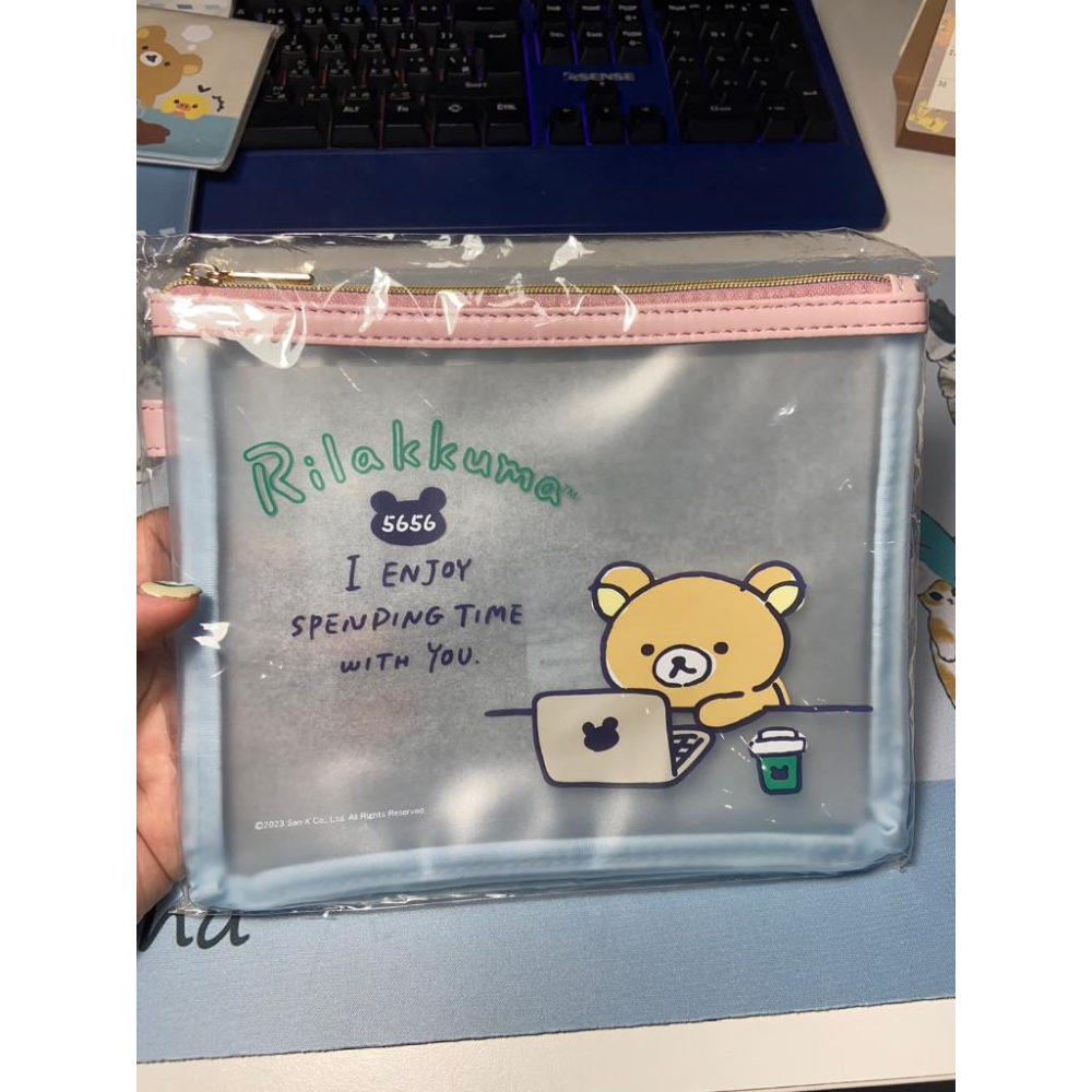【台灣現貨】日本代購 正品Rilakkuma 拉拉熊懶懶熊 日本郵局限定 透明袋 化妝袋-細節圖3