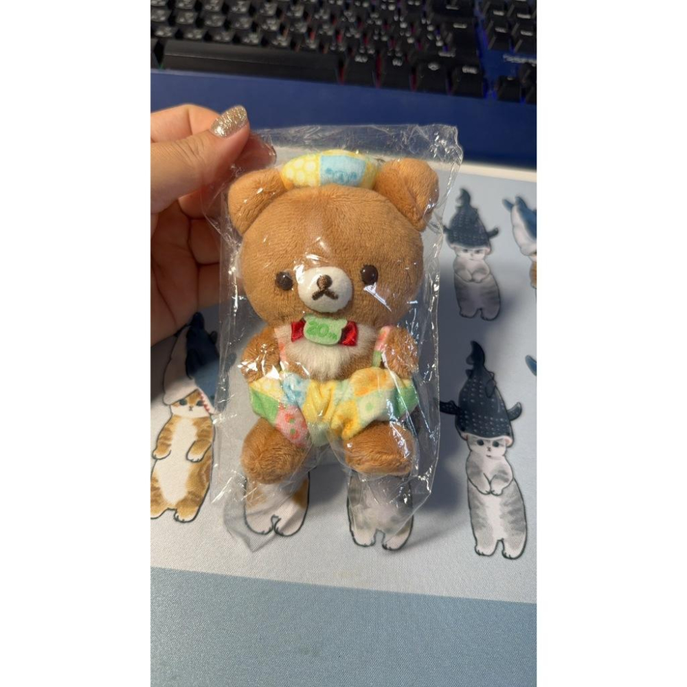 【台灣現貨】日本代購 正品Rilakkuma 拉拉熊懶懶熊 20週年限定 彩色拼布懶熊吊飾-細節圖5