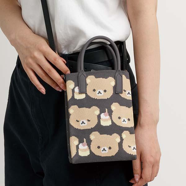 【台灣現貨】拉拉熊 懶熊 rilakkuma 針織單肩包 手機包-細節圖4