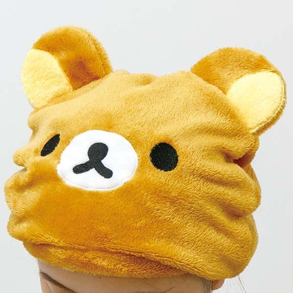 L1【台灣現貨】拉拉熊 懶懶熊 rilakkuma 絨毛造型吸水髮帽 乾髮帽-細節圖2