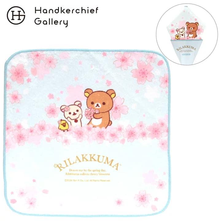 【台灣現貨】拉拉熊 懶熊 rilakkuma 櫻花手帕 盒裝手帕-細節圖2