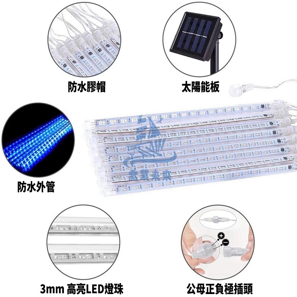 太陽能/插電  30公分LED流星雨燈 聖誕燈 聖誕樹燈 裝飾燈-細節圖8