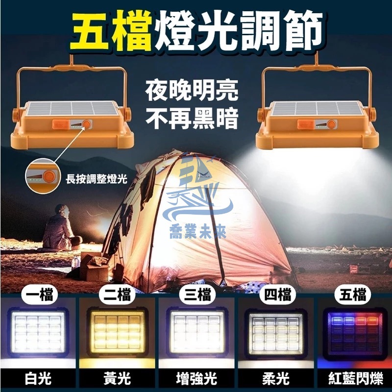 24小時出貨 太陽能探照燈 336顆高亮燈珠 600W led便攜移動應急工作燈 強磁維修燈 Usb可充電照明燈-細節圖4