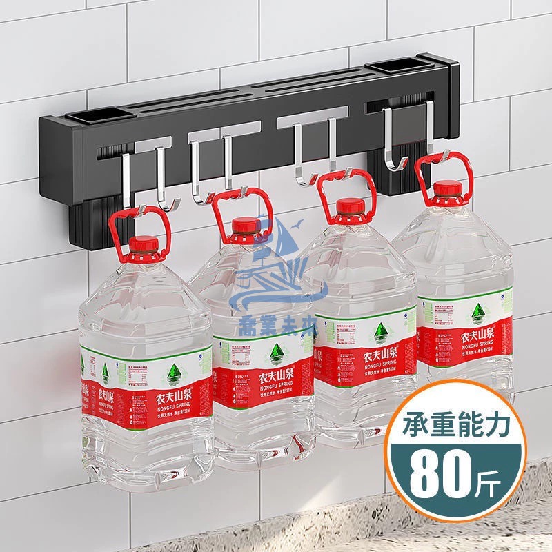 40公分廚房收納架 不鏽鋼刀筷勺收納架 免釘膠置物架  多功能掛鉤置物架 壁掛菜刀架 刀具架-細節圖6