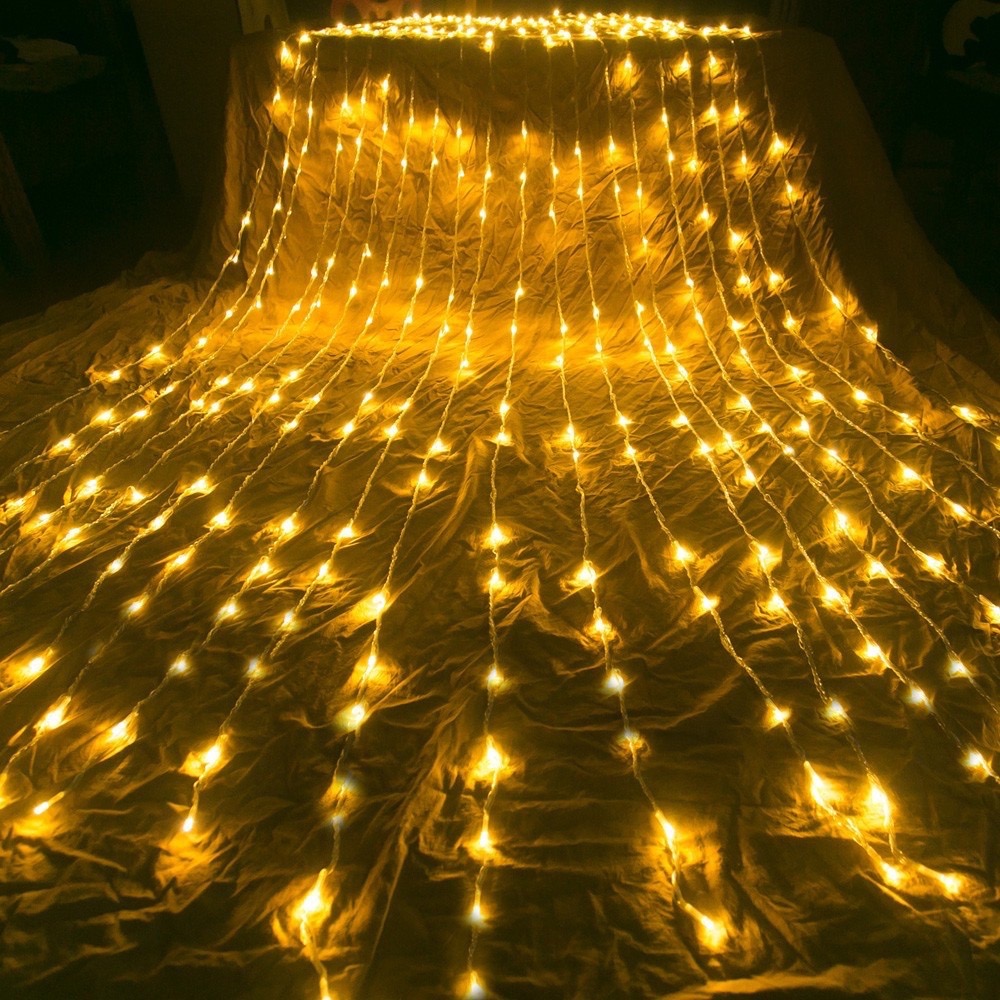 24小時出貨 3x3米 led燈串 流水瀑布燈 戶外防水裝飾燈 窗簾燈 聖誕樹燈 聖誕裝飾燈 樓梯燈 耶誕燈 110V-細節圖9