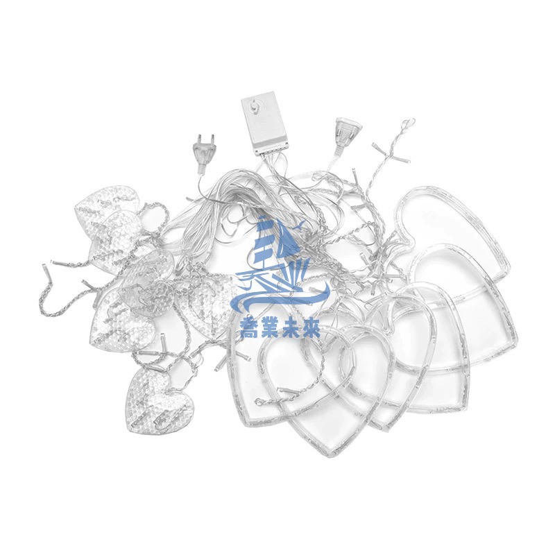 （預購） Led愛心窗簾燈 造型燈 3米led裝飾燈 8模式閃爍功能 表白 求婚 婚禮 派對 佈置裝飾燈-細節圖6