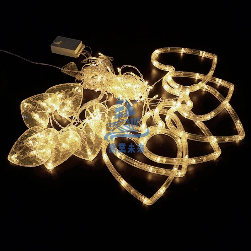 （預購） Led愛心窗簾燈 造型燈 3米led裝飾燈 8模式閃爍功能 表白 求婚 婚禮 派對 佈置裝飾燈-細節圖7