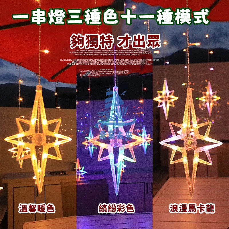 ［燈飾小舖］ 獨家無極北極星窗簾燈 聖誕燈/裝飾燈 防水8模式變化-細節圖2
