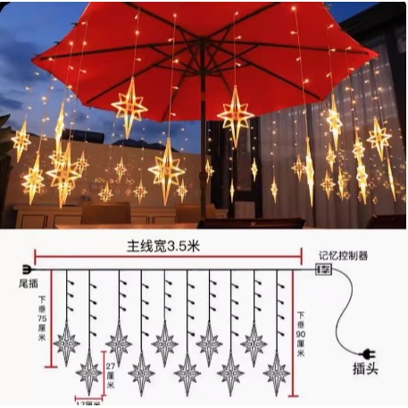 ［燈飾小舖］ 獨家無極北極星窗簾燈 聖誕燈/裝飾燈 防水8模式變化-細節圖7