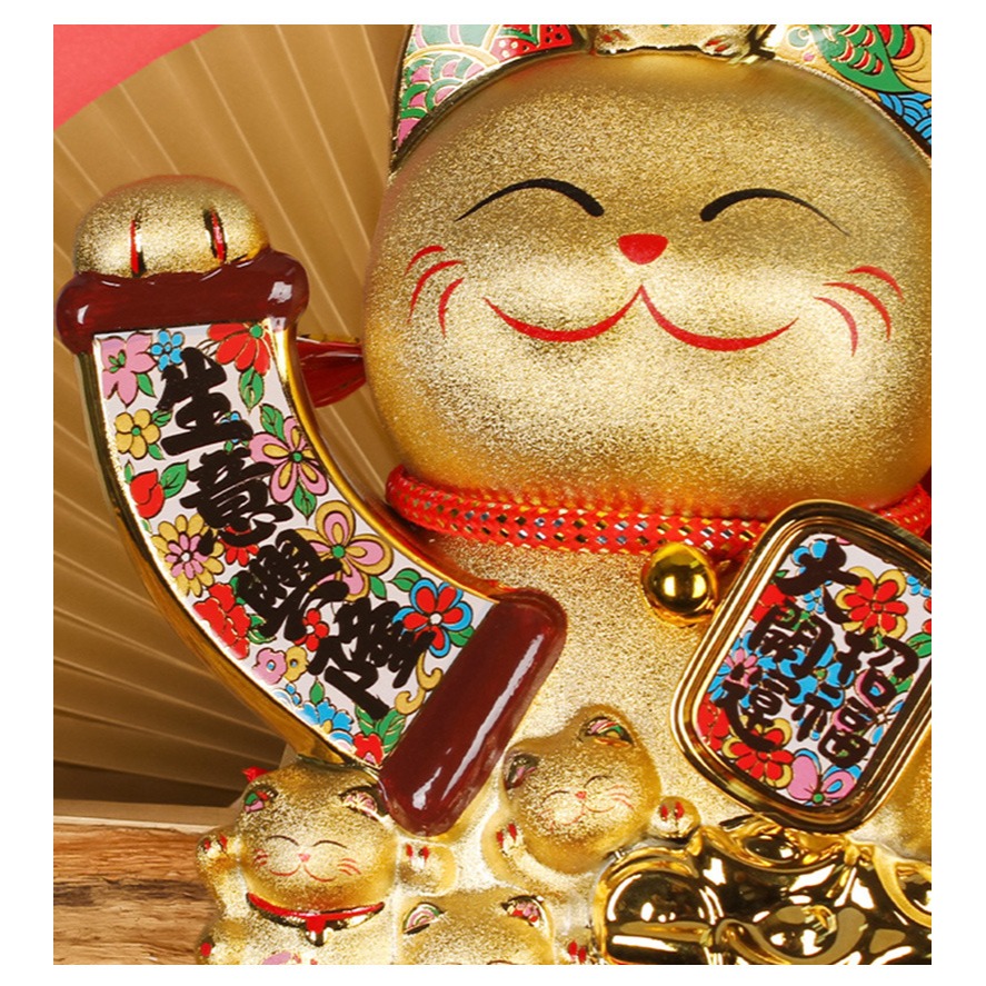 ［招財招福好物推薦］ 超大尺寸招財貓 *32CM套組  電動招手 開運招財貓 迎賓擺件 送禮推薦-細節圖4