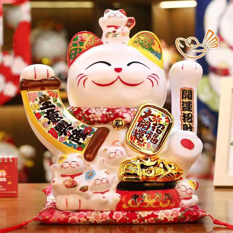 ［招財招福好物推薦］ 超大尺寸招財貓 *32CM套組  電動招手 開運招財貓 迎賓擺件 送禮推薦-規格圖7