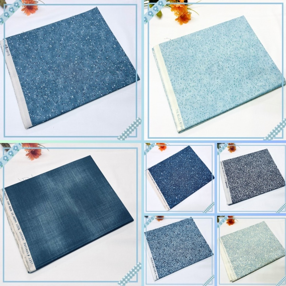 ⟪方糖拼布⟫/藍色系印花布/純棉100% /拼布/手作/超好看/賣完就沒有了！ /特價出清好看的布！/日本製/美國製-細節圖2