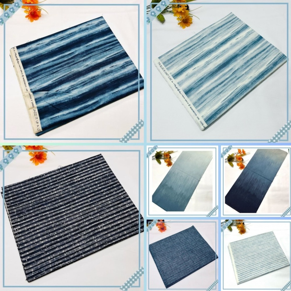 ⟪方糖拼布⟫/藍色系印花布/純棉100% /拼布/手作/超好看/賣完就沒有了！ /特價出清好看的布！/日本製/美國製-細節圖3