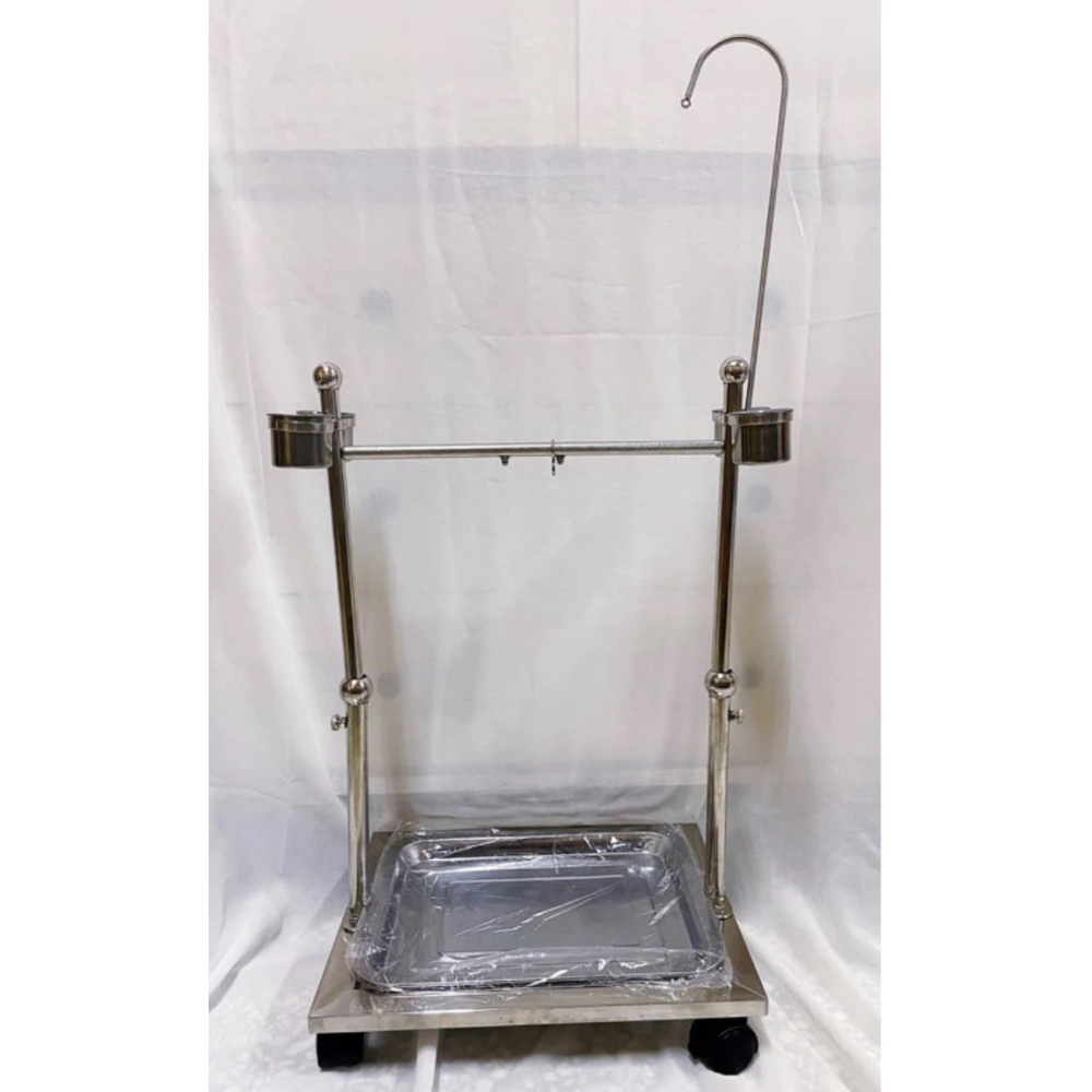 [沐沐屋]中小型鸚鵡站架302不鏽鋼升降站台鳥寶鸚鵡用品金太陽月輪和尚賈丁小鸚虎皮小太陽玄鳳鳥互動鳥站架-細節圖2