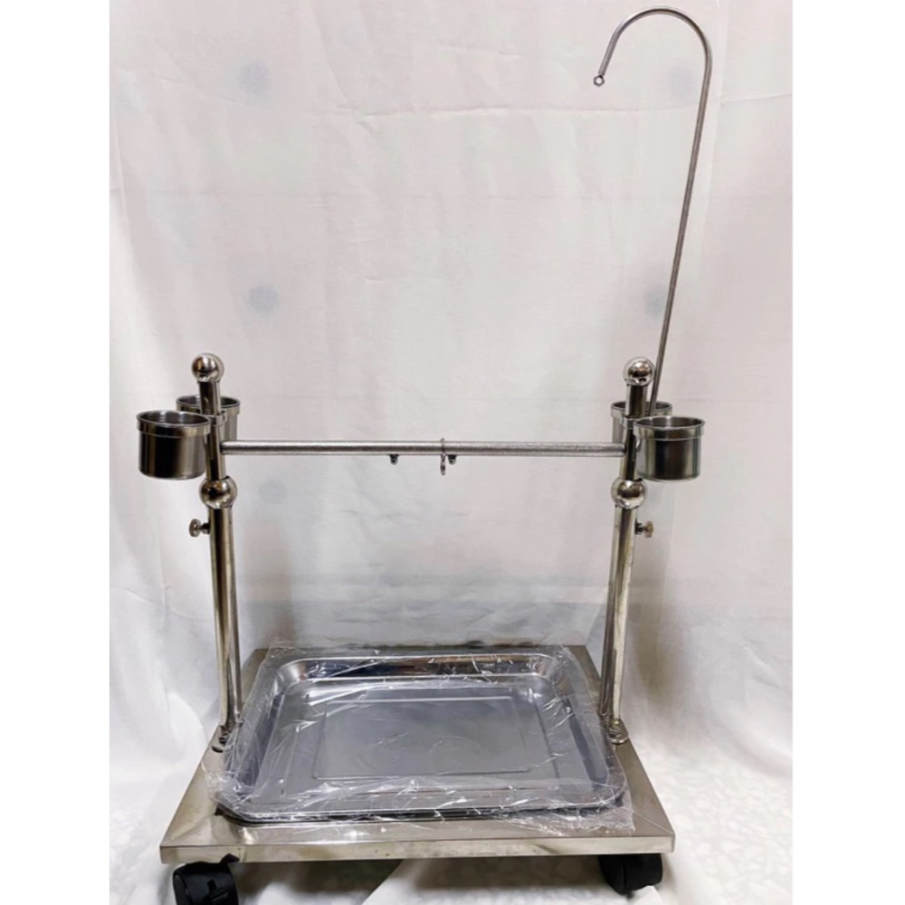 [沐沐屋]中小型鸚鵡站架302不鏽鋼升降站台鳥寶鸚鵡用品金太陽月輪和尚賈丁小鸚虎皮小太陽玄鳳鳥互動鳥站架-細節圖3