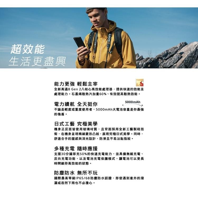 SONY Xperia 1 V  6.5吋 12G/512G 5G智慧型手機【贈20W旅充頭+手機掛繩】-細節圖9