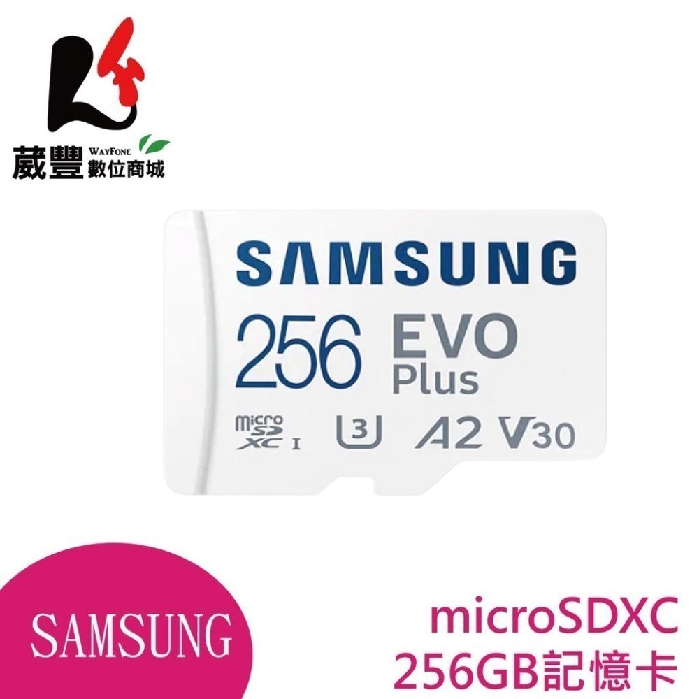 SAMSUNG 三星 EVO Plus microSDXC 256GB記憶卡 UHS-I(U3)A2 V30