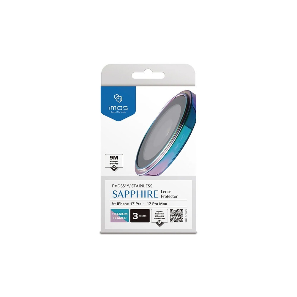 imos iPhone17 Pro/Pro Max 藍寶石 鏡頭保護貼 (三顆)【葳豐數位商城】-細節圖5